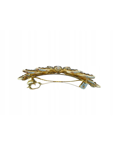 Klamra francuska CIEMNY KWIAT I CZARNE KRYSZTAŁKI Lolita Accessories