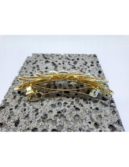 Klamra francuska CIEMNY KWIAT I CZARNE KRYSZTAŁKI Lolita Accessories