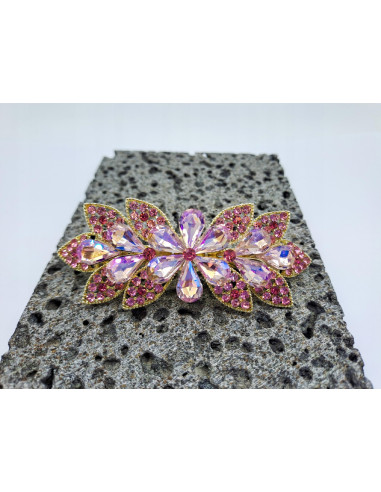 Klamra francuska RÓŻOWY KWIAT I RÓŻOWE...