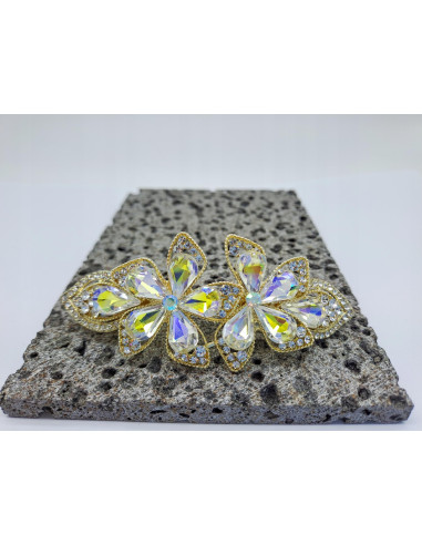 Klamra Francuska DWA CRYSTAL AB KWIATKI Z...