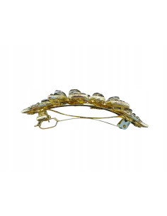 Klamra Francuska DWA CZARNE KWIATKI Z CYRKONIAMI Lolita... 2