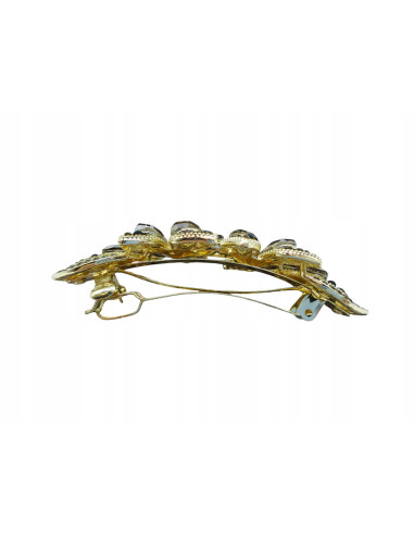 Klamra Francuska DWA CZARNE KWIATKI Z...