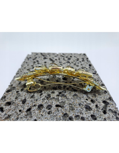 Klamra Francuska DWA CZARNE KWIATKI Z...