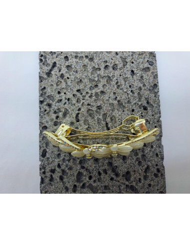 Klamra Francuska do włosów ECRU KWIATKI Z...