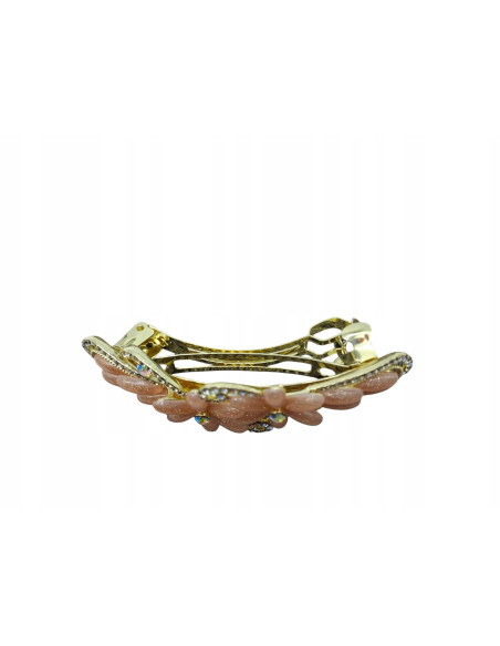 Klamra Francuska do włosów KORALOWE KWIATKI Z CYRKONIAMI Lolita Accessories