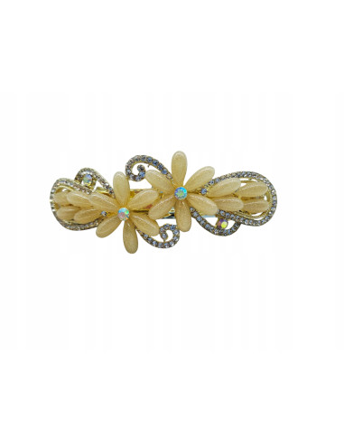 Klamra Francuska do włosów ŻÓŁTE KWIATKI Z CYRKONIAMI Lolita Accessories