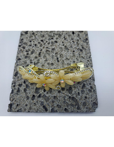 Klamra Francuska do włosów ŻÓŁTE KWIATKI Z...