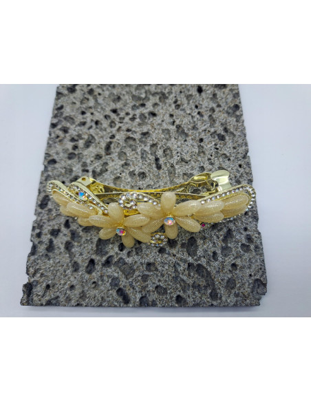 Klamra Francuska do włosów ŻÓŁTE KWIATKI Z CYRKONIAMI Lolita Accessories