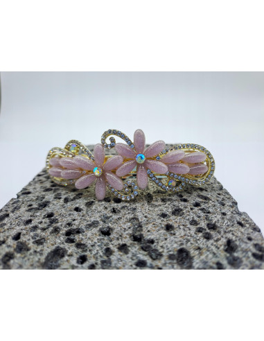 Klamra Francuska do włosów FIOLETOWE KWIATKI Z...