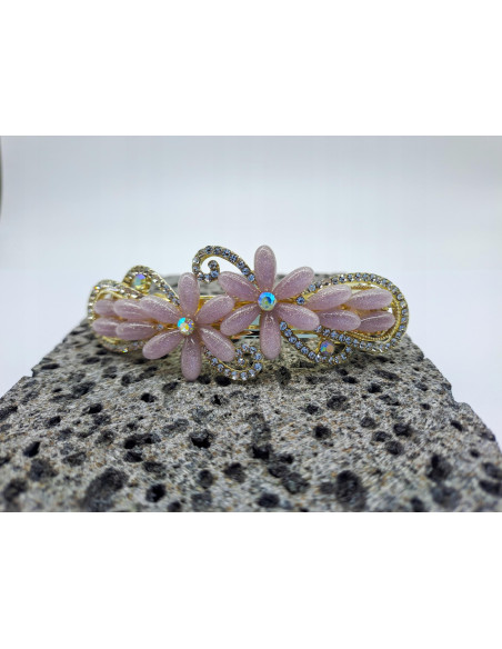 Klamra Francuska do włosów FIOLETOWE KWIATKI Z CYRKONIA Lolita Accessories