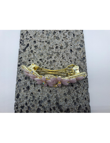 Klamra Francuska do włosów FIOLETOWE KWIATKI Z CYRKONIA Lolita Accessories