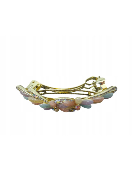 Klamra Francuska do włosów KOLOROWE KWIATKI Z CYRKONIAMI Lolita Accessories