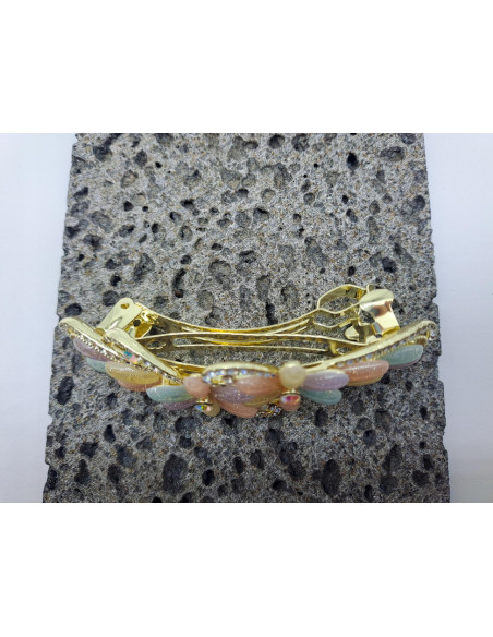 Klamra Francuska do włosów KOLOROWE KWIATKI Z CYRKONIAMI Lolita Accessories