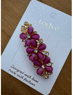 Klamra Francuska do włosów RÓŻOWE KWIATY Lolita Accessories 2