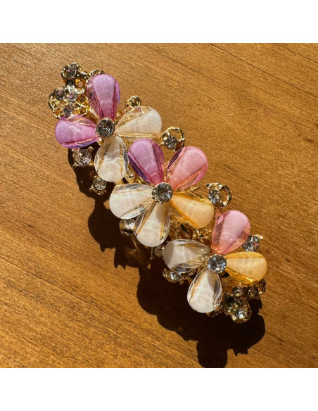 Klamra Francuska do włosów KOLOROWE KWIATKI KWIAT Lolita Accessories