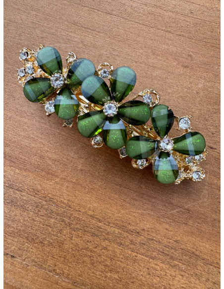 Klamra Francuska do włosów ZIELONE KWIATKI KWIAT Lolita Accessories