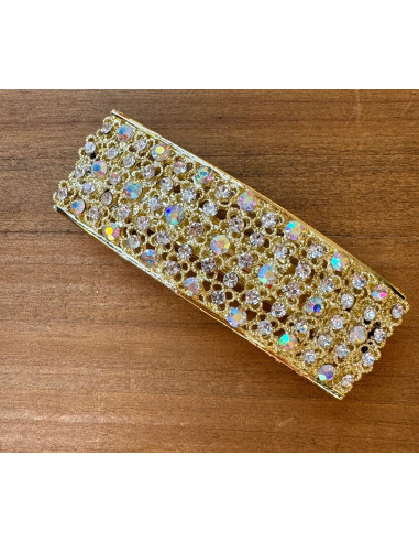 Klamra Francuska do włosów z CYRKONIAMI ZŁOTA...