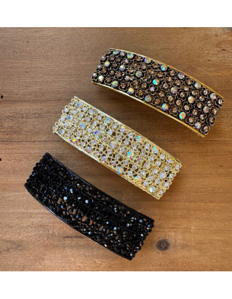 Klamra Francuska do włosów z CYRKONIAMI CZARNA Lolita Accessories