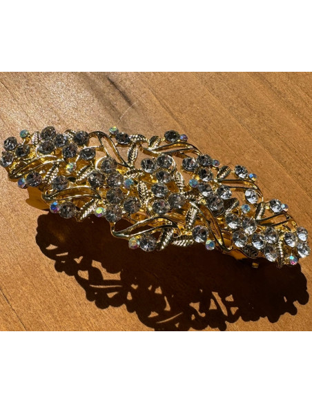 Klamra Francuska do włosów z CYRKONIAMI ZŁOTA Lolita Accessories