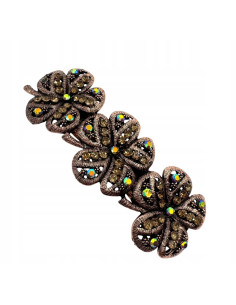 Klamra Francuska z kamieniami cyrkonie MIEDZIANE KWIATKI...