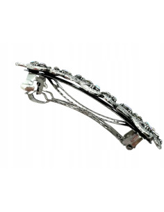 Klamra Francuska z kamieniami cyrkonie SREBRNE KWIATKI... 2