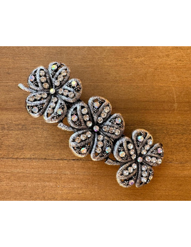 Klamra Francuska z kamieniami cyrkonie SREBRNE...