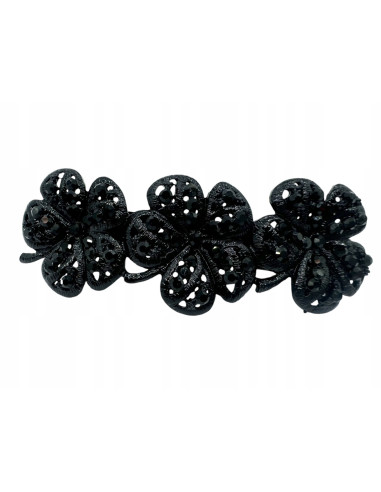 Klamra Francuska z kamieniami cyrkonie CZARNE...