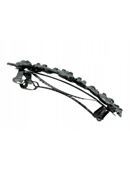 Klamra Francuska z kamieniami cyrkonie GRAFITOWE KWIATKI Lolita Accessories