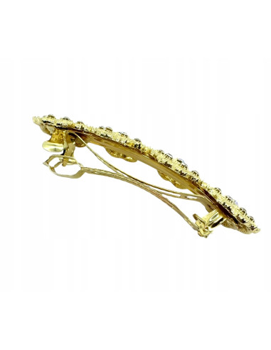 Klamra Francuska z kamieniami cyrkonie ZŁOTE...