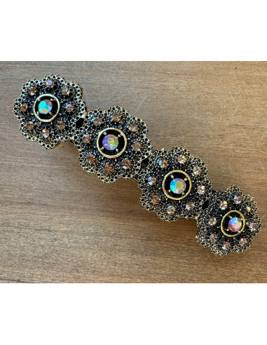 Klamra Francuska z kamieniami cyrkonie ZŁOTE...