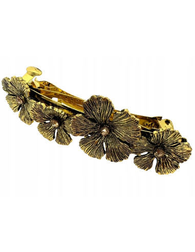 Klamra Francuska z kamieniami cyrkonie ZŁOTE...