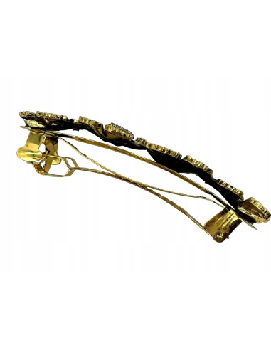 Klamra Francuska z kamieniami cyrkonie ZŁOTE...