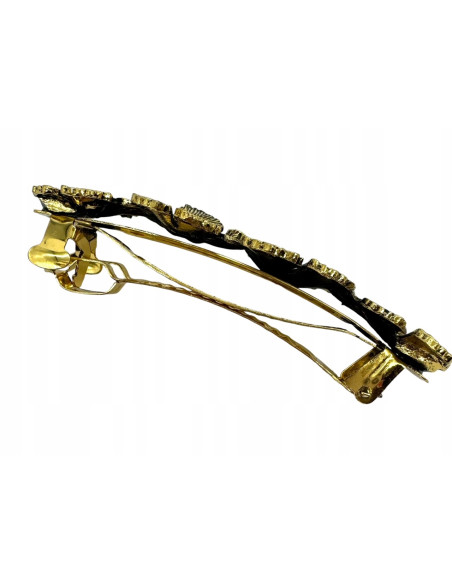 Klamra Francuska z kamieniami cyrkonie ZŁOTE KWIATKI Lolita Accessories