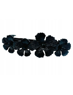 Klamra Francuska z kamieniami cyrkonie CZARNE KWIATKI... 2