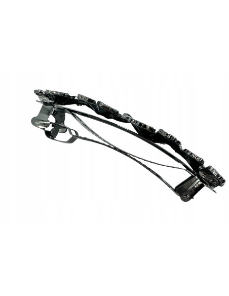 Klamra Francuska z kamieniami cyrkonie GRAFITOWE KWIATKI Lolita Accessories