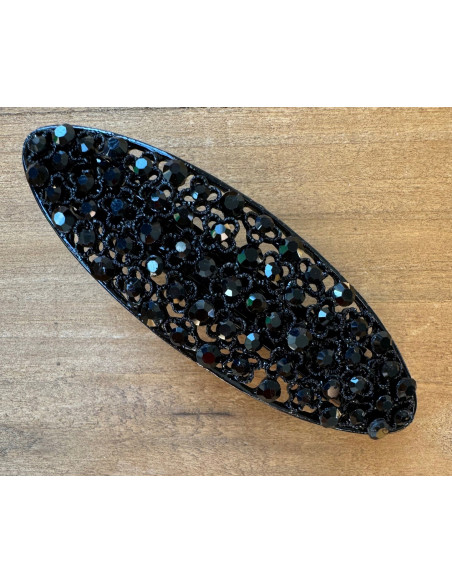 Klamra Francuska do włosów z CYRKONIAMI CZARNA Lolita Accessories