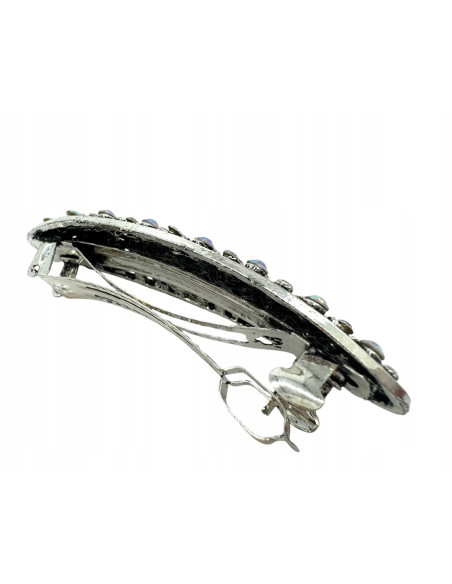 Klamra Francuska do włosów z CYRKONIAMI SREBRNA Lolita Accessories