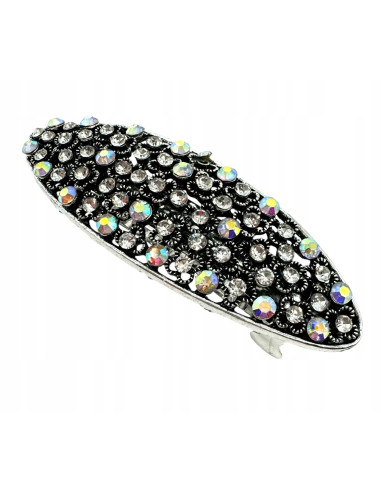 Klamra Francuska do włosów z CYRKONIAMI SREBRNA...