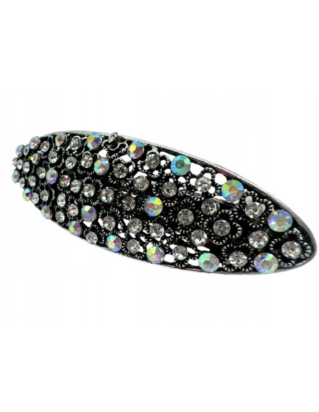 Klamra Francuska do włosów z CYRKONIAMI SREBRNA Lolita Accessories