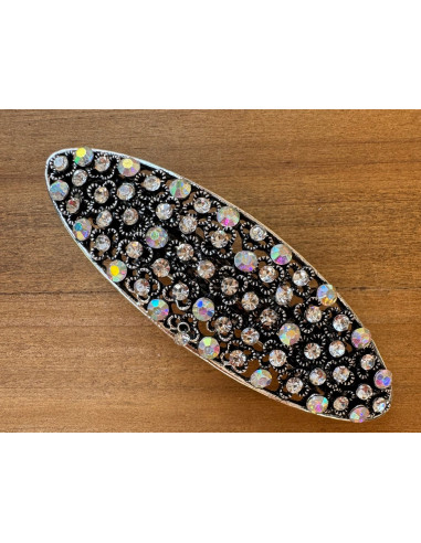 Klamra Francuska do włosów z CYRKONIAMI SREBRNA...