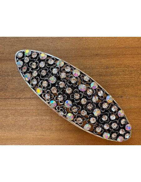 Klamra Francuska do włosów z CYRKONIAMI SREBRNA Lolita Accessories