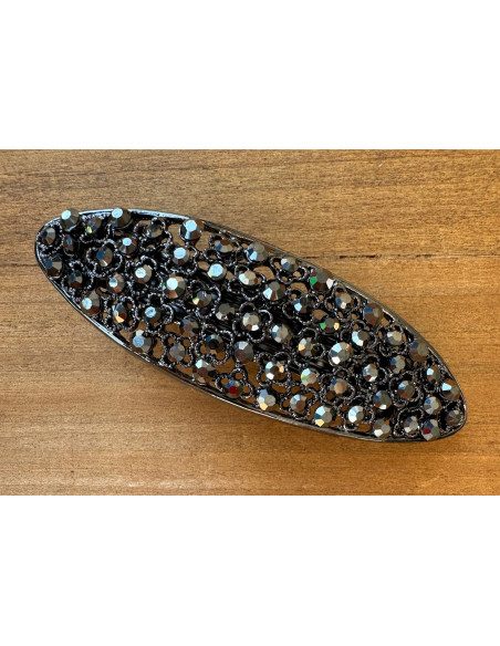 Klamra Francuska do włosów z CYRKONIAMI GRAFITOWA Lolita Accessories