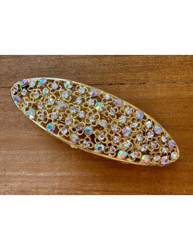 Klamra Francuska do włosów z CYRKONIAMI ZŁOTA...