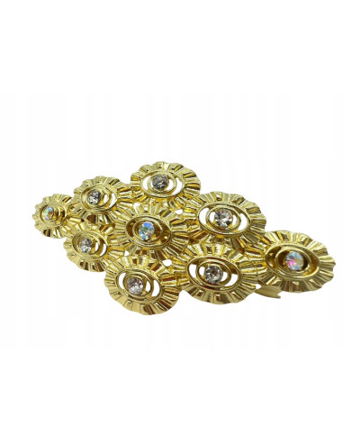 Klamra Francuska z kamieniami cyrkonie ZŁOTA...