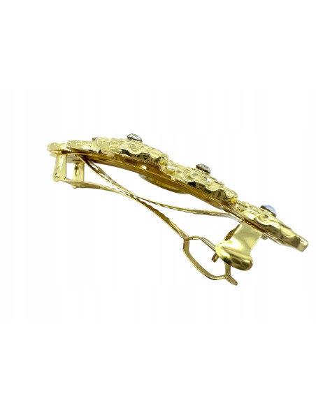 Klamra Francuska z kamieniami cyrkonie ZŁOTA ROZETA Lolita Accessories