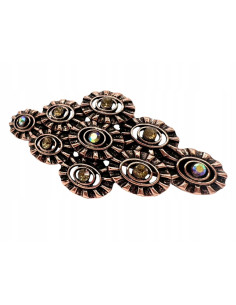 Klamra Francuska z kamieniami cyrkonie MIEDZIANA ROZETA...