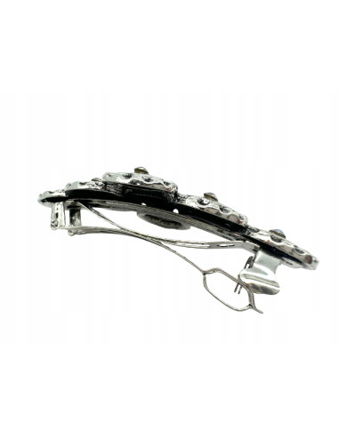 Klamra Francuska z kamieniami cyrkonie SREBRNA...