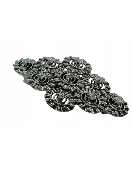 Klamra Francuska z kamieniami GRAFITOWA ROZETA Lolita Accessories