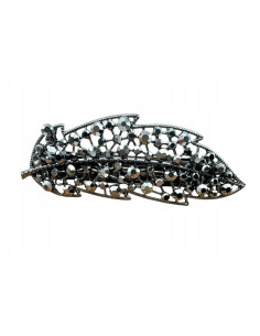 Klamra Francuska z kamieniami GRAFITOWY LIŚĆ Lolita... 2