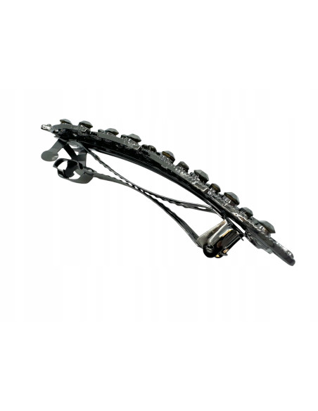 Klamra Francuska z kamieniami GRAFITOWY LIŚĆ Lolita Accessories